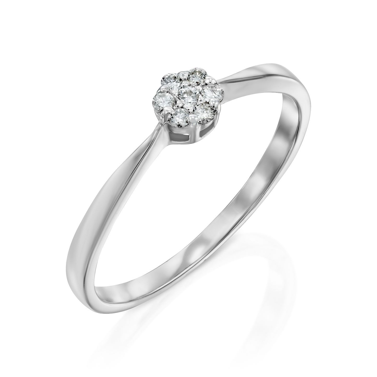 טבעת יהלומים בעיצוב קלאסי ,זהב K14, משובצת 0.07 קראט יהלומים, דגם POZRD2544