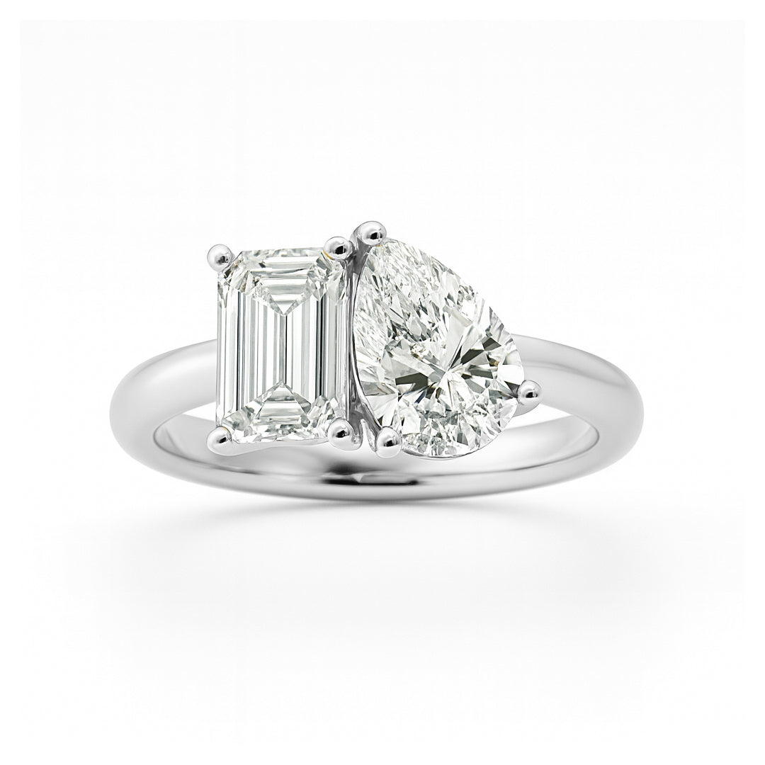 טבעת יהלומי מעבדה, זהב 14K, משובצת 2.60 קראט יהלומים, דגם POZRDL4125D