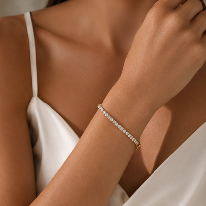 צמיד טניס, זהב 14K, משובץ יהלומי מעבדה במשקל 6.00CT, דגם POZBDLBF01610