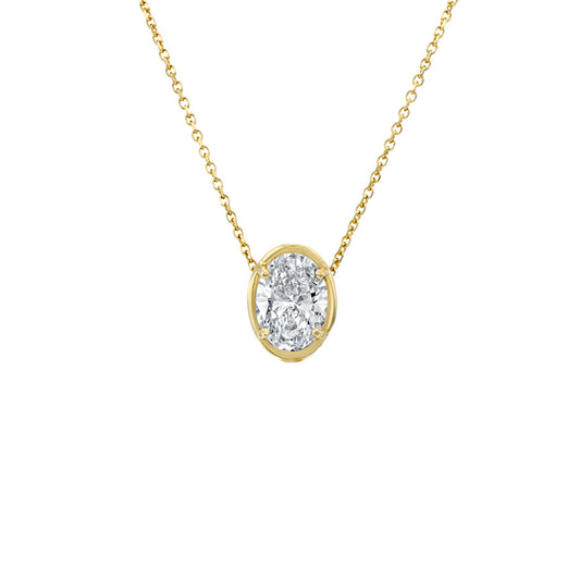 שרשרת יהלומי מעבדה, זהב 14K, משובצת 1.00 קראט יהלומים, דגם POZCDL4087S