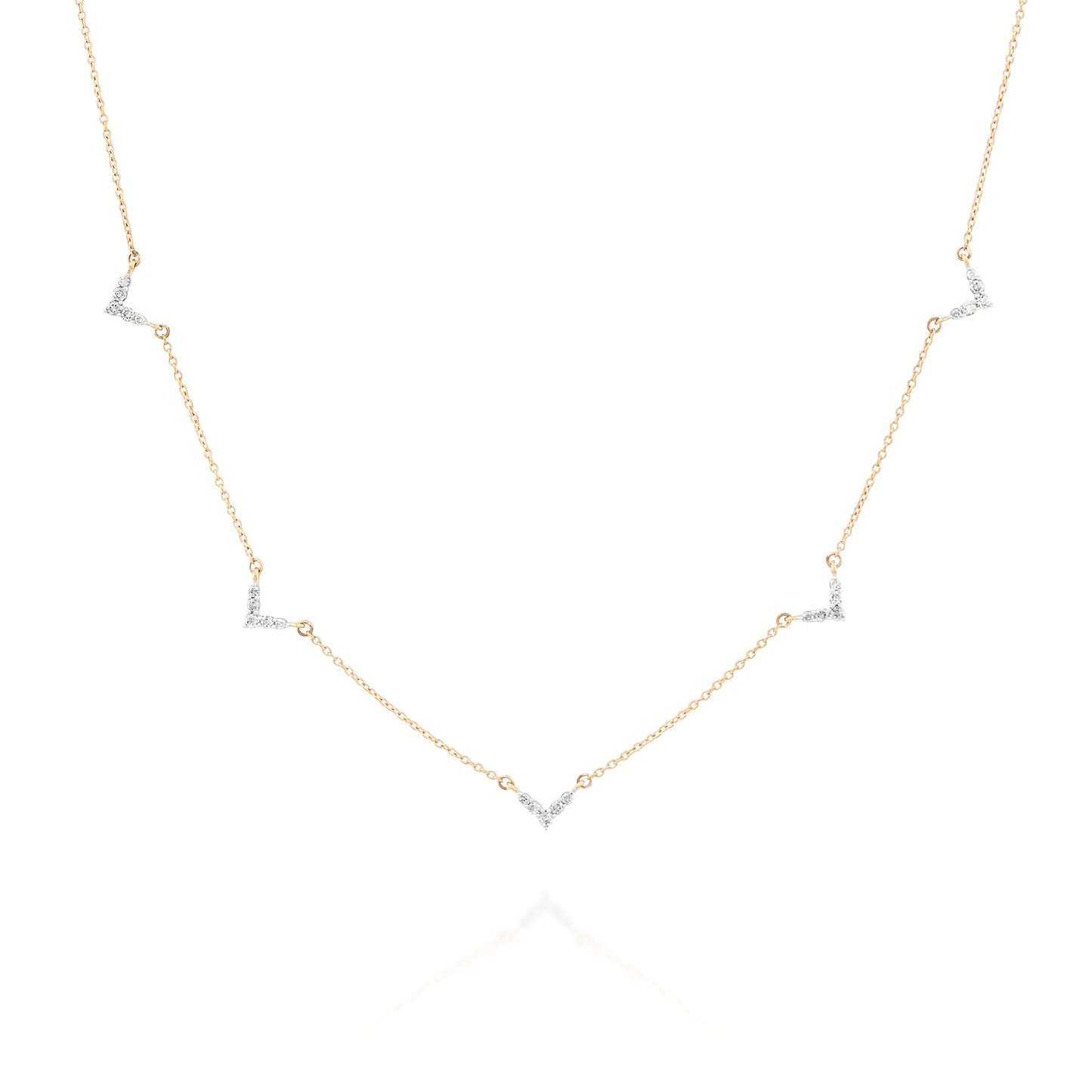 שרשרת ותליון יהלומים,זהב 14K,משובצת 0.23 קראט יהלומים,דגם POZCDSNF05946