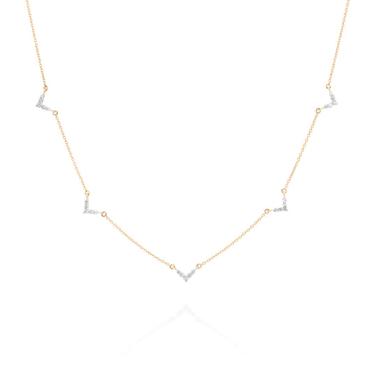 שרשרת ותליון יהלומים,זהב 14K,משובצת 0.23 קראט יהלומים,דגם POZCDSNF05946