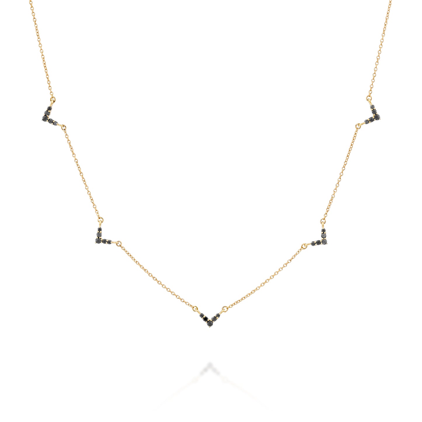 שרשרת ותליון יהלומים,זהב 14K,משובצת 0.23 קראט יהלומים שחורים,דגם POZCDSNF05946BLD