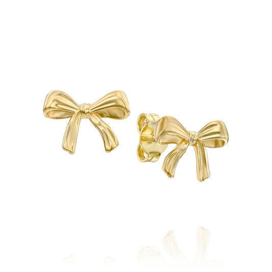 עגילי פפיון מזהב צהוב 14K,דגם POZE-KSW1159-6