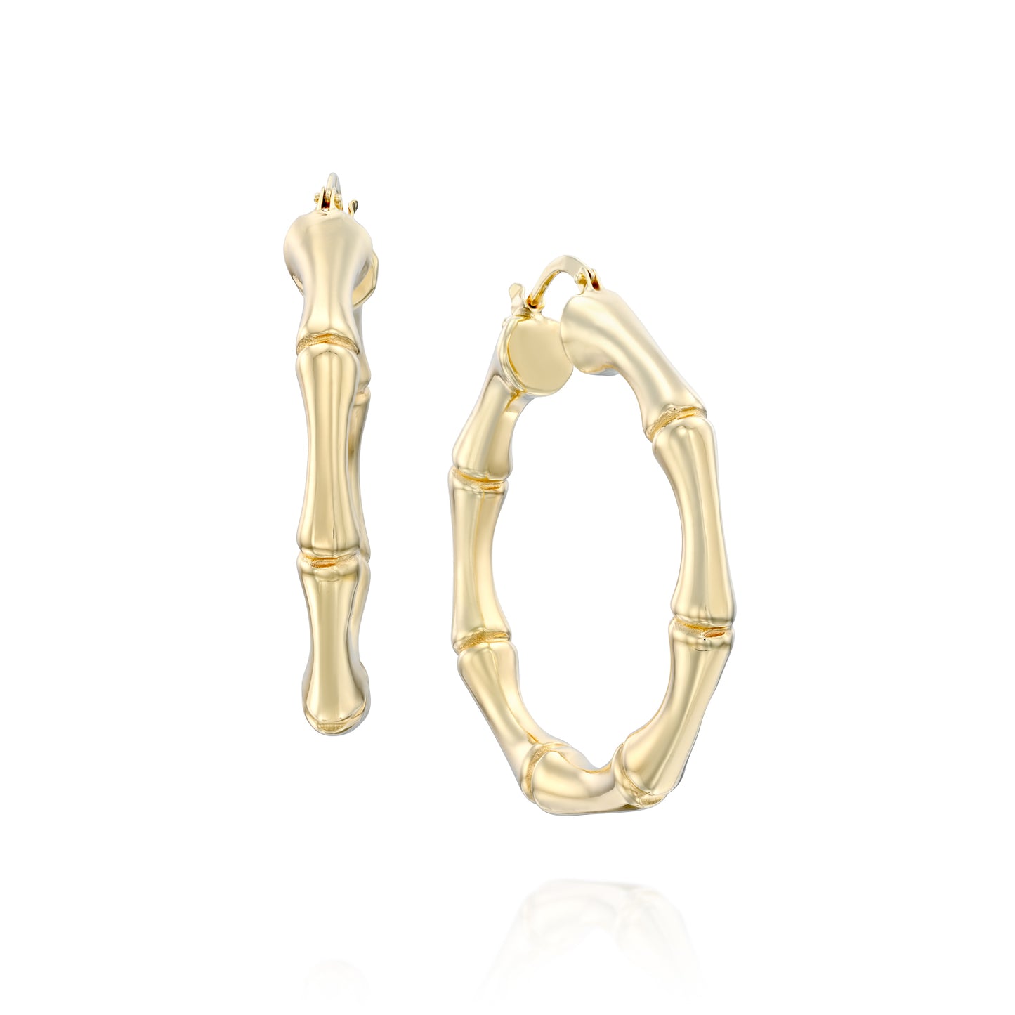 עגילי חישוק מזהב צהוב 14K,דגם POZE277-280217-30