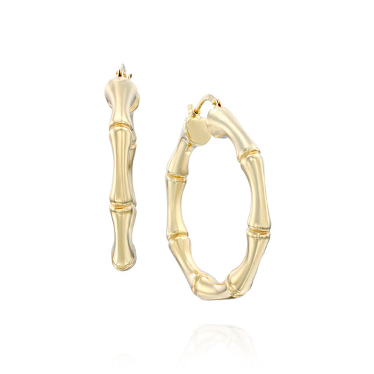 עגילי חישוק מזהב צהוב 14K,דגם POZE277-280217-30