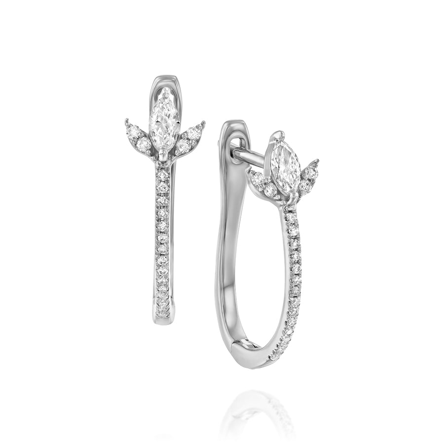 עגילי יהלומים מזהב K14, משובצים 0.33 קראט יהלומים, דגם POZEDSEF32271