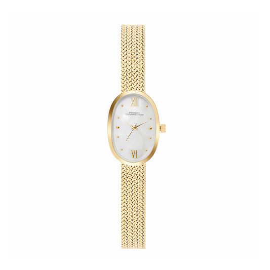 שעון French Connection לאישה עם לוח אובלי אם הפנינה, דגם FCN0126GM