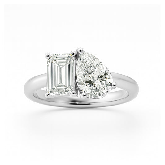 טבעת יהלומי מעבדה, זהב 14K, משובצת 2.60 קראט יהלומים, דגם POZRDL4125D