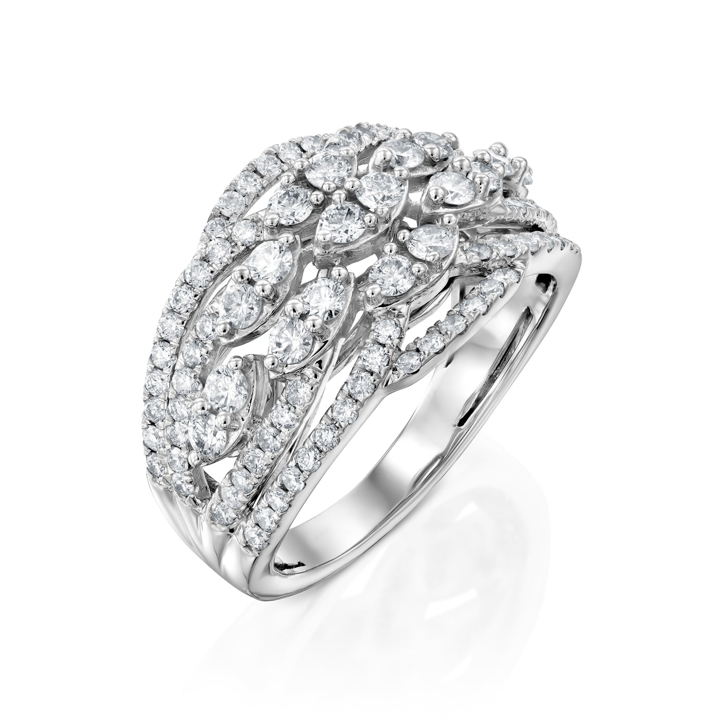 טבעת , זהב 14K, משובצת 1.00 קראט יהלומים, דגם POZRDSRF31289