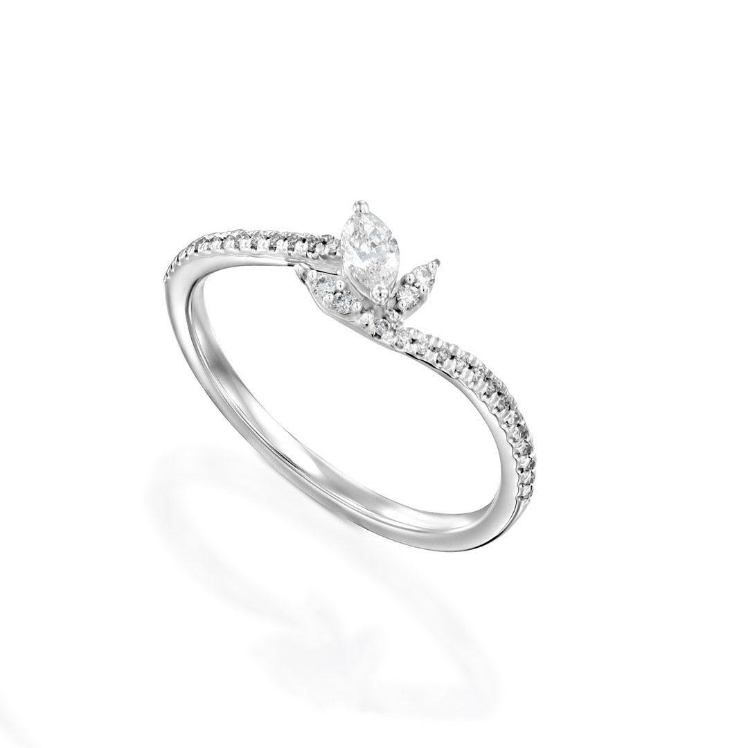 טבעת , זהב 14K, משובצת 0.20 קראט יהלומים, דגם POZRDSRF31309