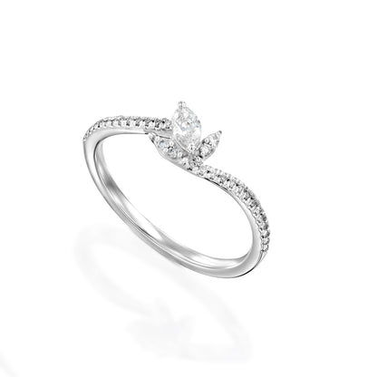 טבעת , זהב 14K, משובצת 0.20 קראט יהלומים, דגם POZRDSRF31309