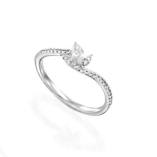 טבעת , זהב 14K, משובצת 0.20 קראט יהלומים, דגם POZRDSRF31309