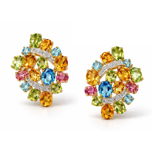 עגילי אבני חן ויהלומים,זהב 14 קרט,דגם POZSE020196WB