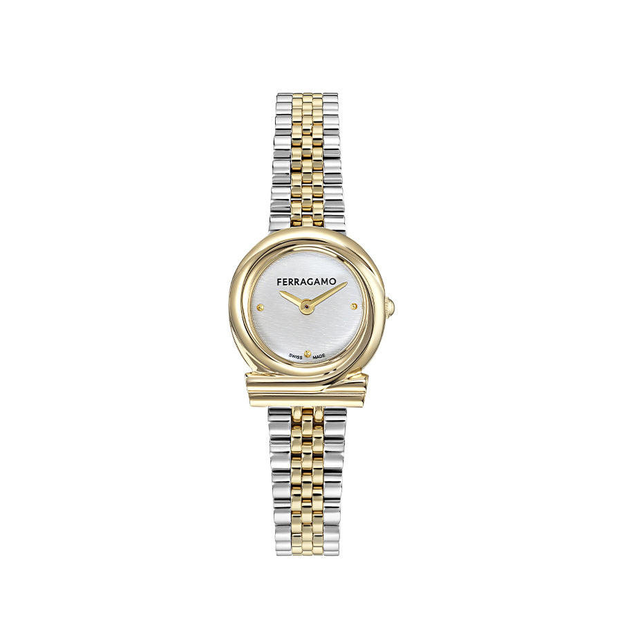 שעון Ferragamo עם יהלומים מקולקציית Gancini Twisted, שעון לאישה ,דגם SFNN00226