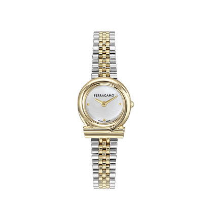 שעון Ferragamo עם יהלומים מקולקציית Gancini Twisted, שעון לאישה ,דגם SFNN00226