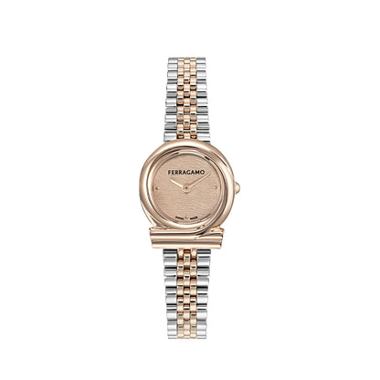 שעון Ferragamo עם יהלומים מקולקציית Gancini Twisted, שעון לאישה ,דגם SFNN00326