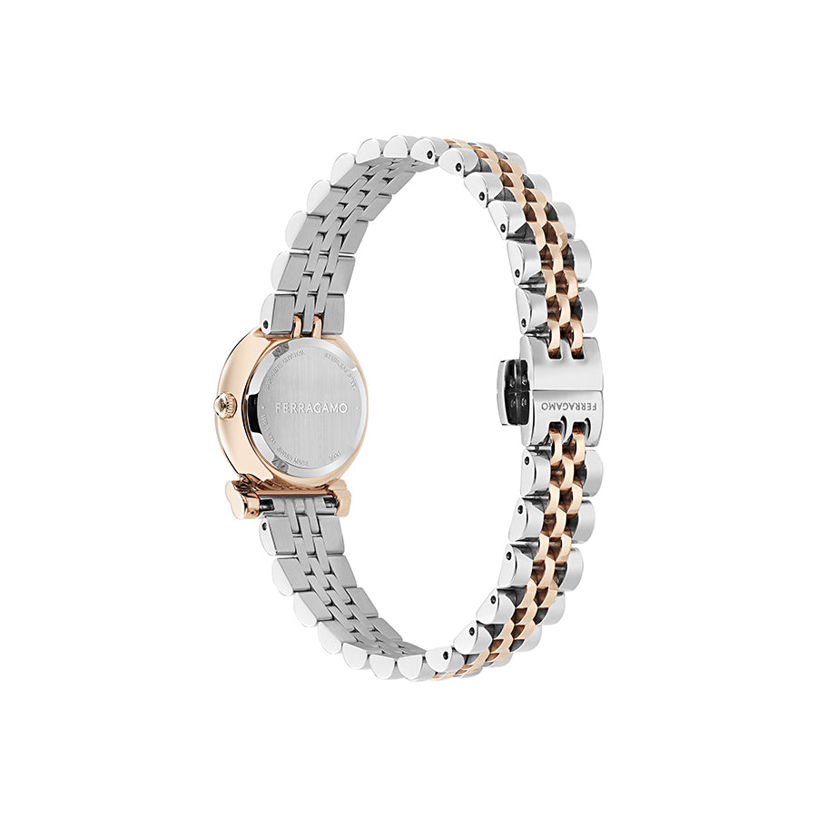 שעון Ferragamo עם יהלומים מקולקציית Gancini Twisted, שעון לאישה ,דגם SFNN00326