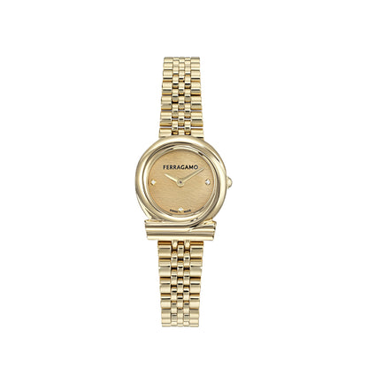 שעון Ferragamo עם יהלומים מקולקציית Gancini Twisted, שעון לאישה ,דגם SFNN00426