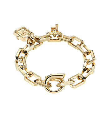 שעון-צמיד עם יהלומים Ferragamo מקולקציית CRYSTAL TANK PETITE, שעון לאישה ,דגם SFTQ00325