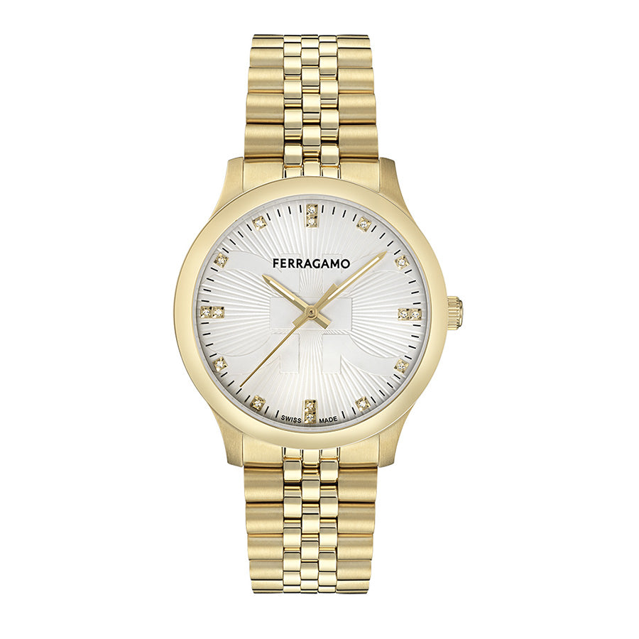 שעון Ferragamo עם יהלומים מקולקציית Duo, שעון לגבר ,דגם SFTV00425