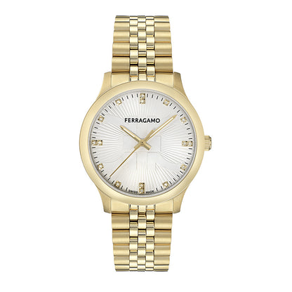 שעון Ferragamo עם יהלומים מקולקציית Duo, שעון לגבר ,דגם SFTV00425