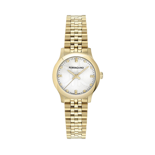 שעון Ferragamo עם יהלומים מקולקציית DUO, שעון לאישה ,דגם SFTY00425