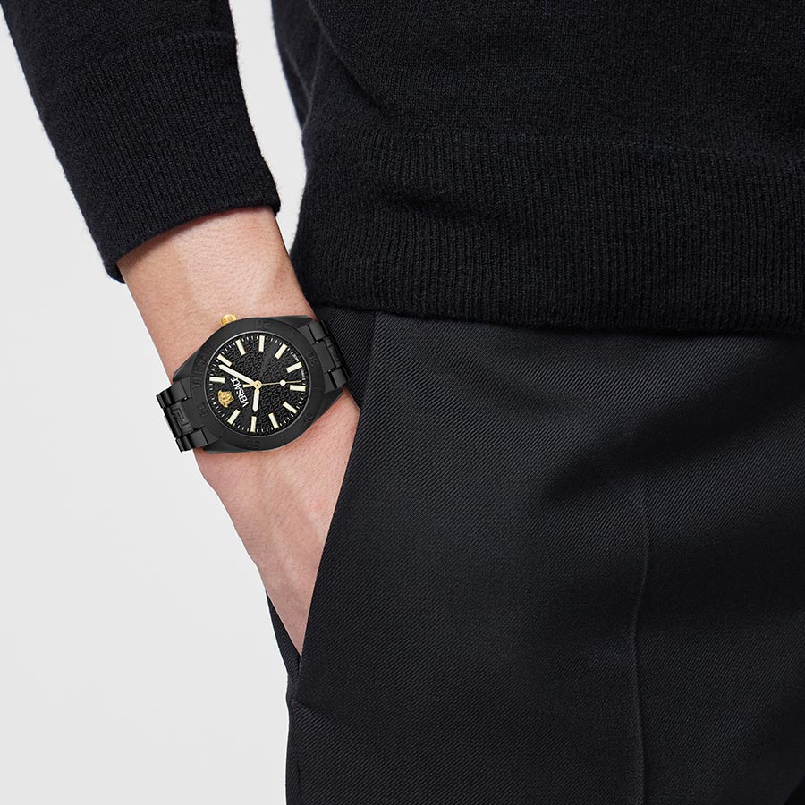 שעון Versace מקולקציית V-Dome Aluminum Bracelet Watch, שעון יוניסקס ,דגם VE0M00425