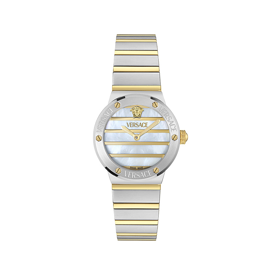 שעון Versace מקולקציית GRECA LOGO PEARL, שעון לאישה ,דגם VE0S00325